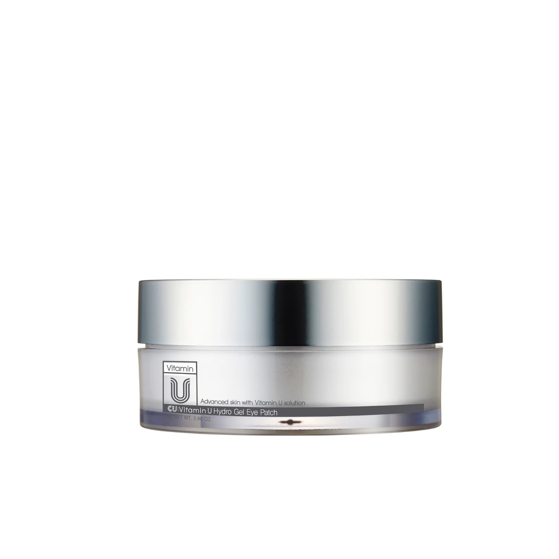 CUSKIN Inovatyvios hidrogelio paakių kaukės su vitaminu U, 60 vnt., baltos spalvos fone