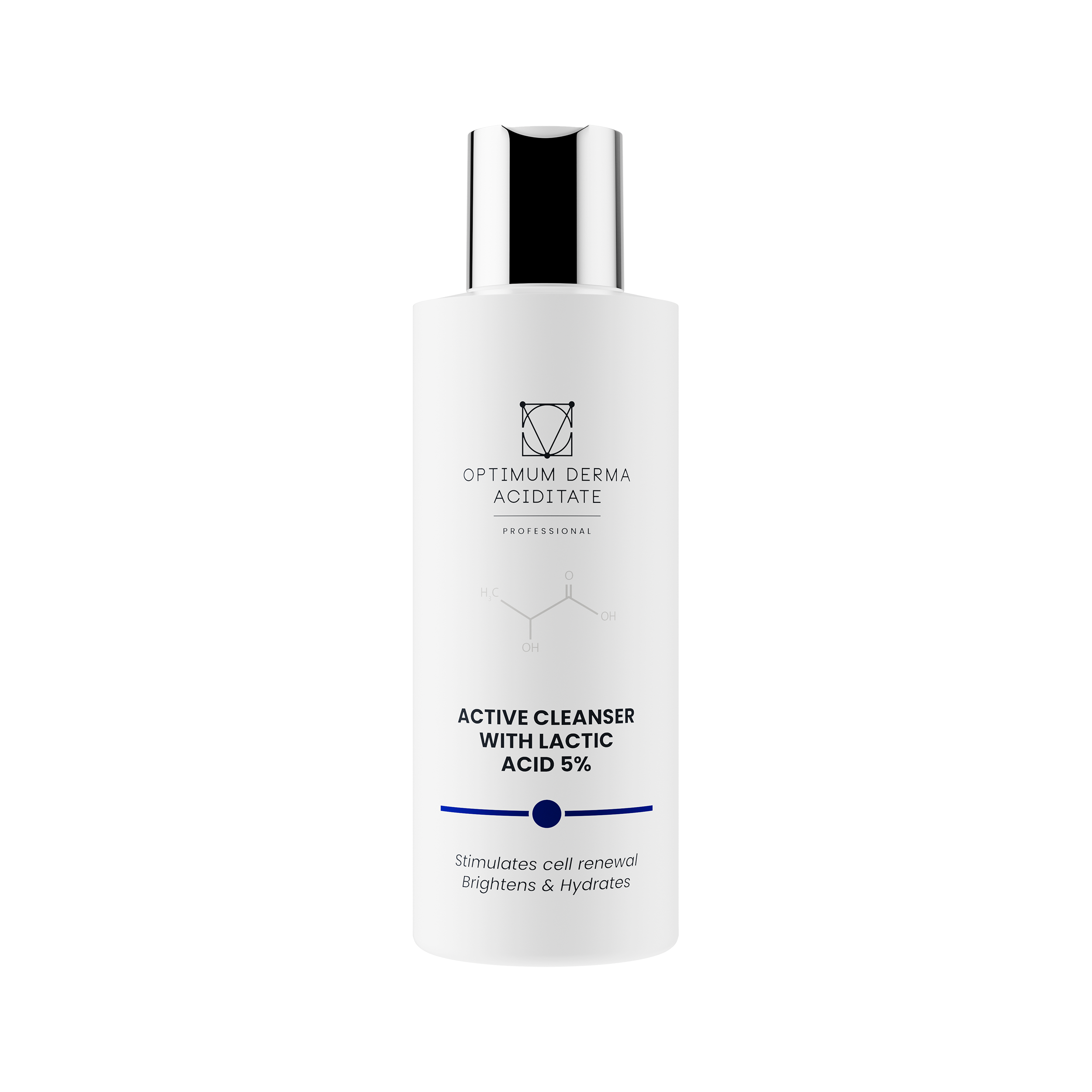 O.D.A Active Cleanser with Lactic Acid aktyvusis prausiklis su pieno rūgštimi 5%, 200 ml, baltos spalvos fone