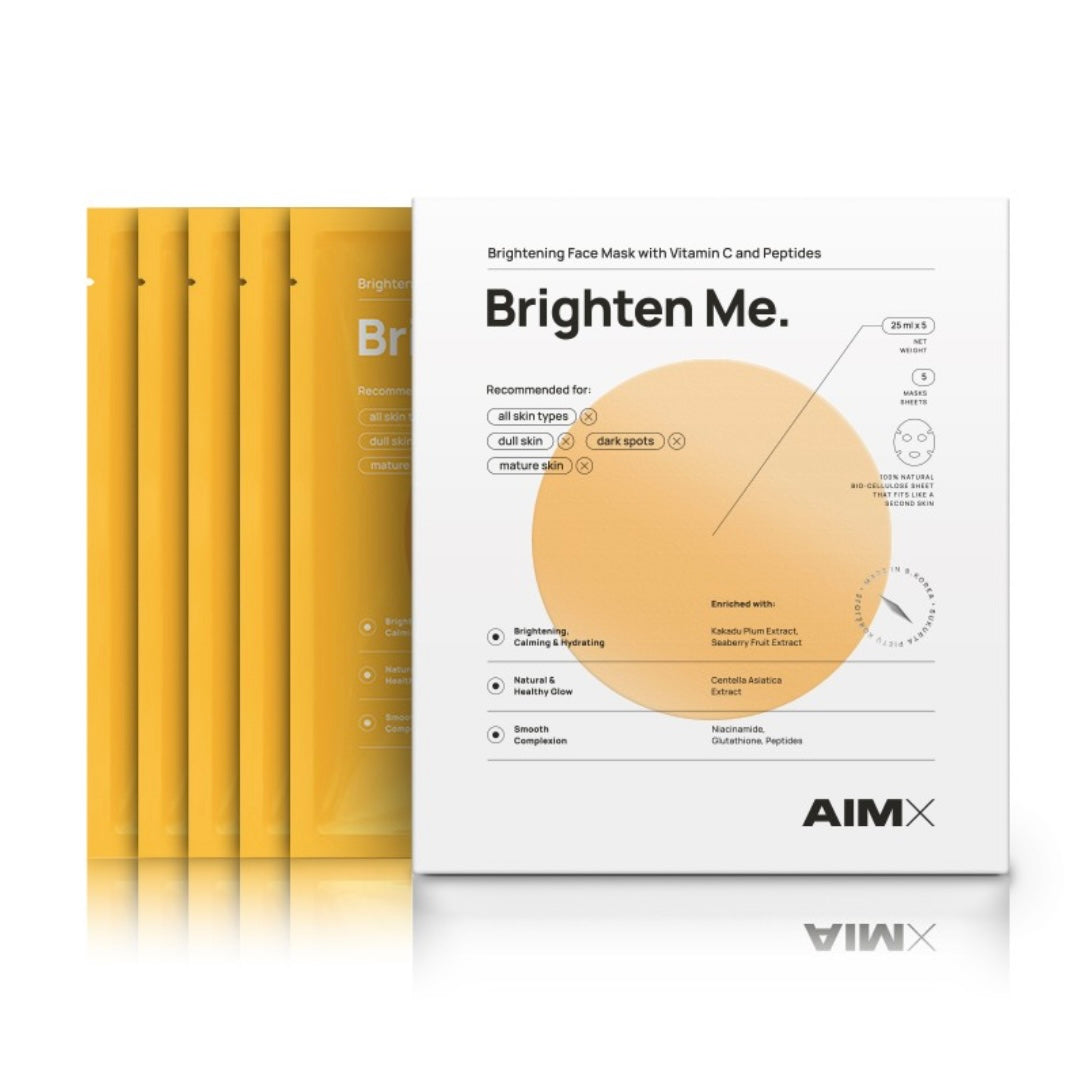 AIMX „Brighten Me“ Greito poveikio skaistinanti veido kaukė su vitaminu C, 1vnt.