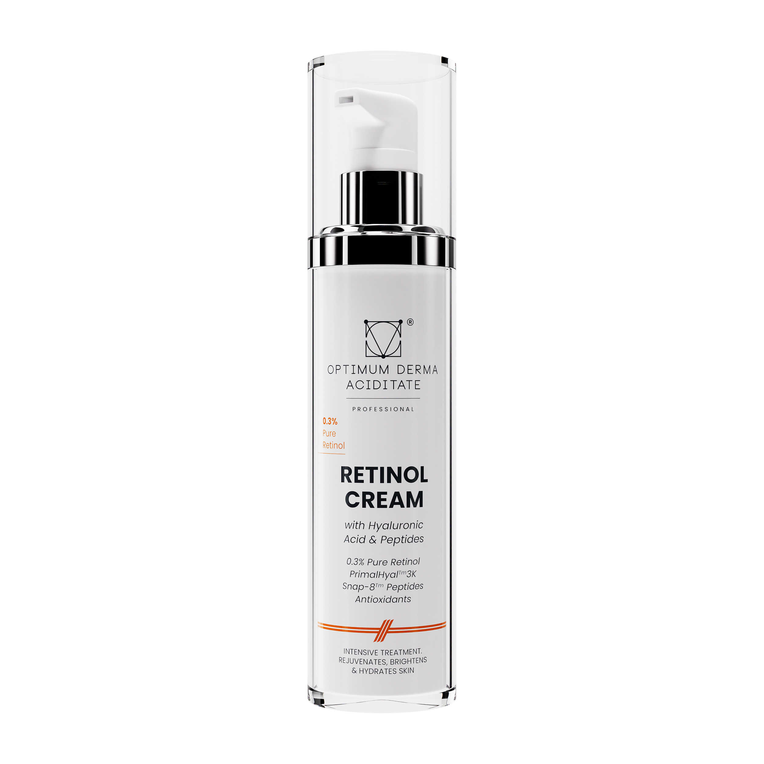 O.D.A Retinol Cream retinolio kremas su hialurono rūgštimi ir peptidais, 50ml, baltos spalvos fone