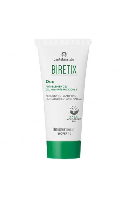 Cantabria Labs Biretix Duo Anti-Blemish gelis, 30 ml, baltos spalvos fone