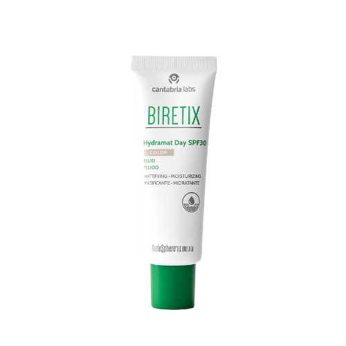 aCantabria Labs Biretix Hydramat Day SPF 30 Color, 50 ml, baltos spalvos fone