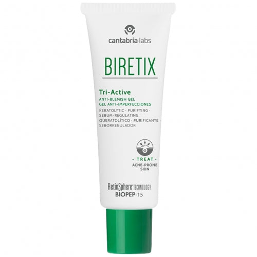 Cantabria Labs Biretix Tri-Active gelis, 50 ml, baltos spalvos fone