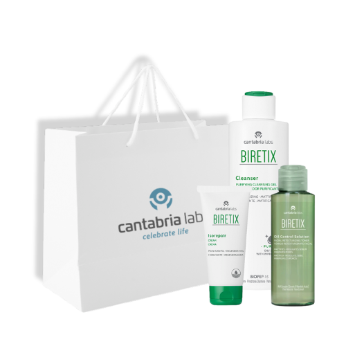 CANTABRIA LABS Biretix Mišrios ir problemiškos odos priežiūros rinkinys (50ml + 200ml + 100ml)