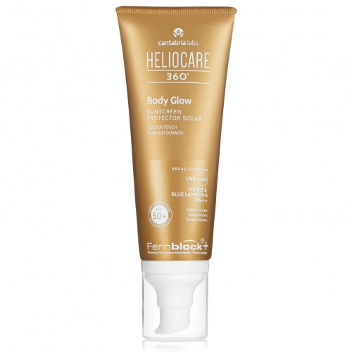 Cantabria Labs Heliocare 360 Body Glow SPF50+, 100 ml, baltos spalvos fone