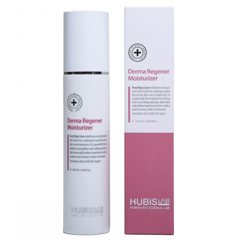 HubisLab Derma Regener veido drėkiklis, 120ml, baltos spalvos fone