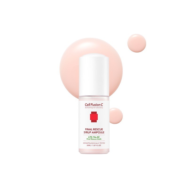 Cell Fusion C Final Rescue Syrup Ampoule serumas riebiai odai, 30ml, baltos spalvos fone