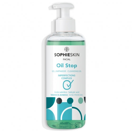 Sophie Skin Oil Stop gelinis prausiklis, 250 ml, baltos spalvos fone